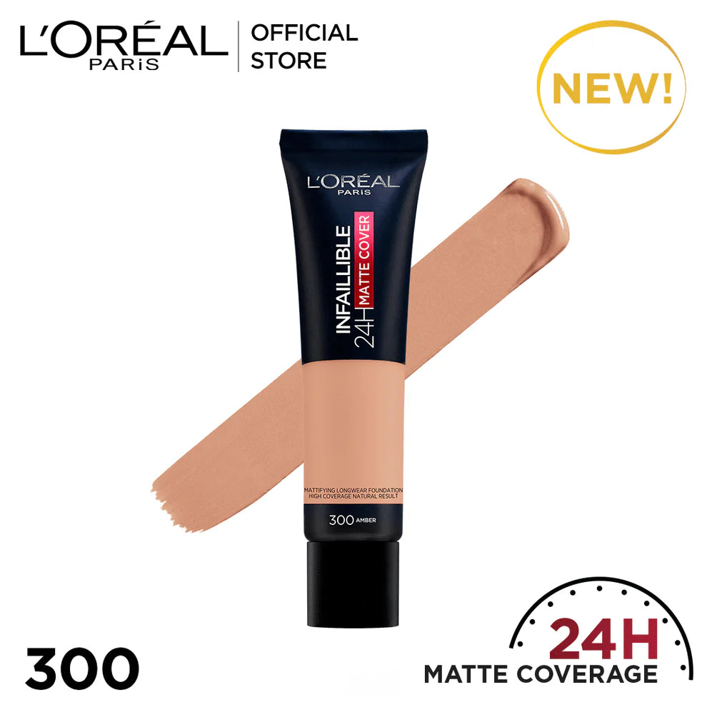 L'Oreal Paris Infallible 24H Matte Cover Liquid Foundation - 300 Amber
