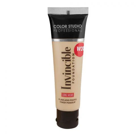 Color Studio - Invincible Foundation Shade Medium Beige- W20- Flawless Photo Finish Makeup