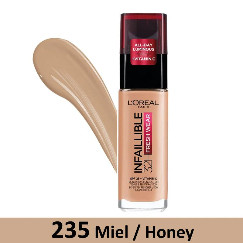 L'Oreal Paris Infallible 24H Fresh Wear Foundation 235 Miel Honey (Pump) 30Ml