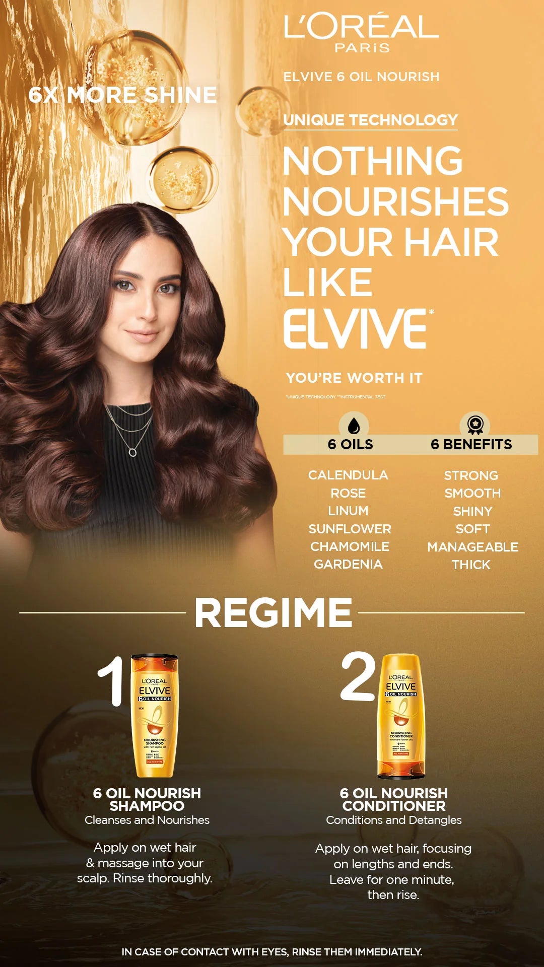 Open media 1 in modal L'Oreal Paris Elvive 6 Oil Nourish Shampoo 360 Ml - For Dull & Dry.